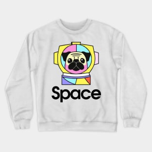 Pug in Space Dog Owner Vintage Funny Pug Kids Boy Girl Crewneck Sweatshirt